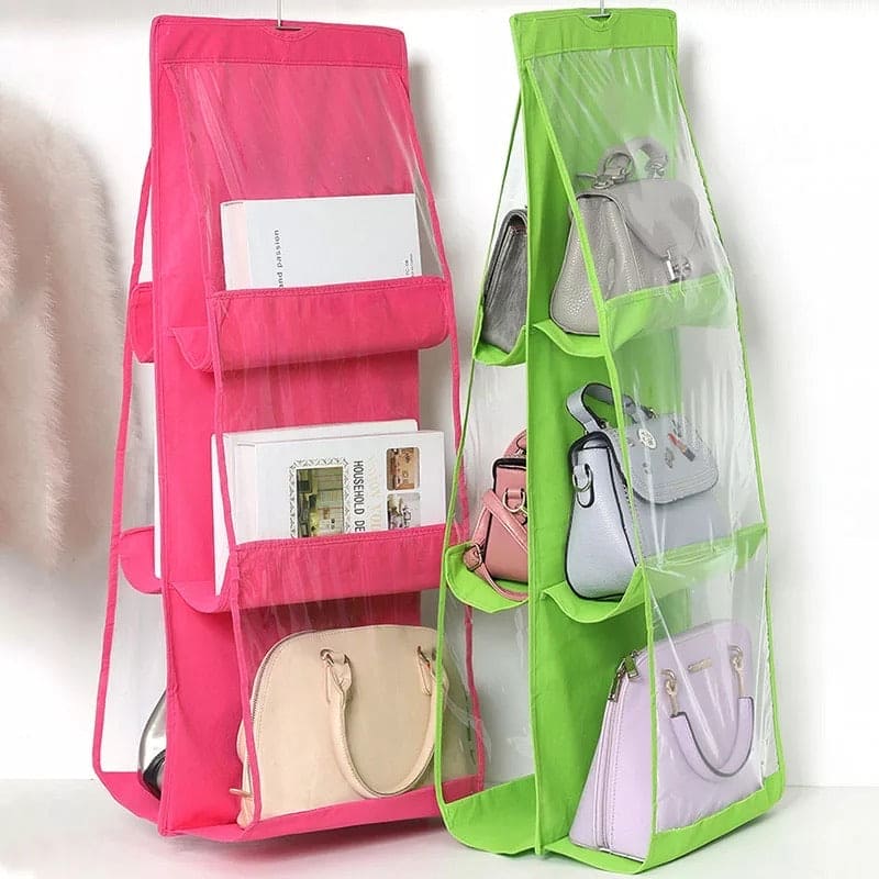 6 Pocket Purse Organizer, Dust-Proof Storage Bag Holder, Hanging Handbag Organizer, Purse Organizer 6 Pocket Purse Organizer, Dust-Proof Storage Bag Holder, Hanging Handbag Organizer, Purse Organizer